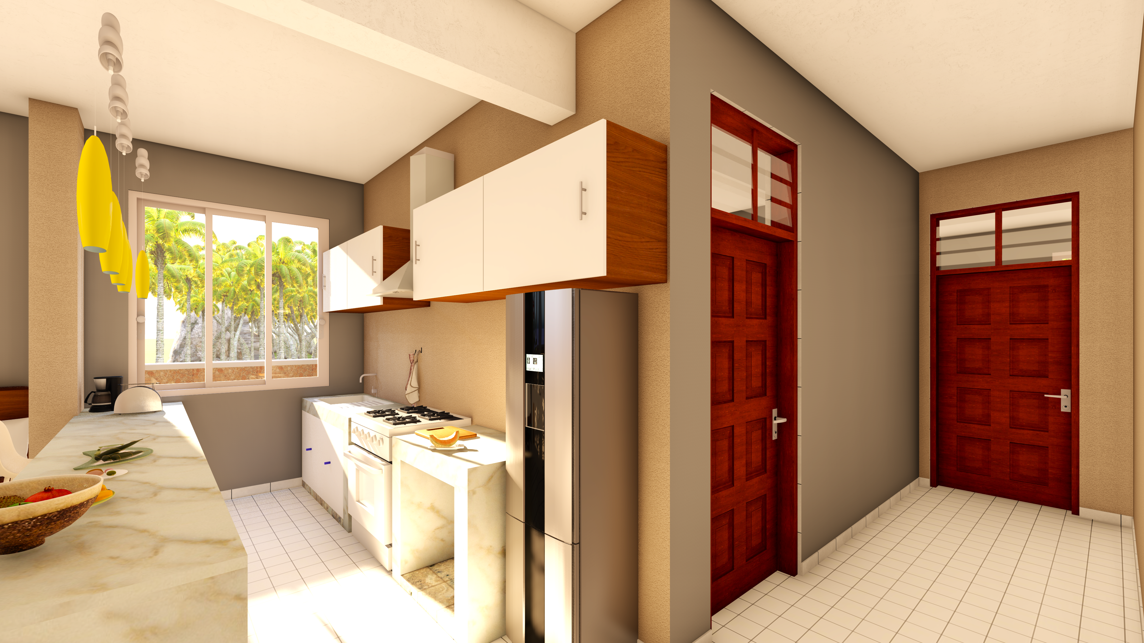 Living room with full illumination