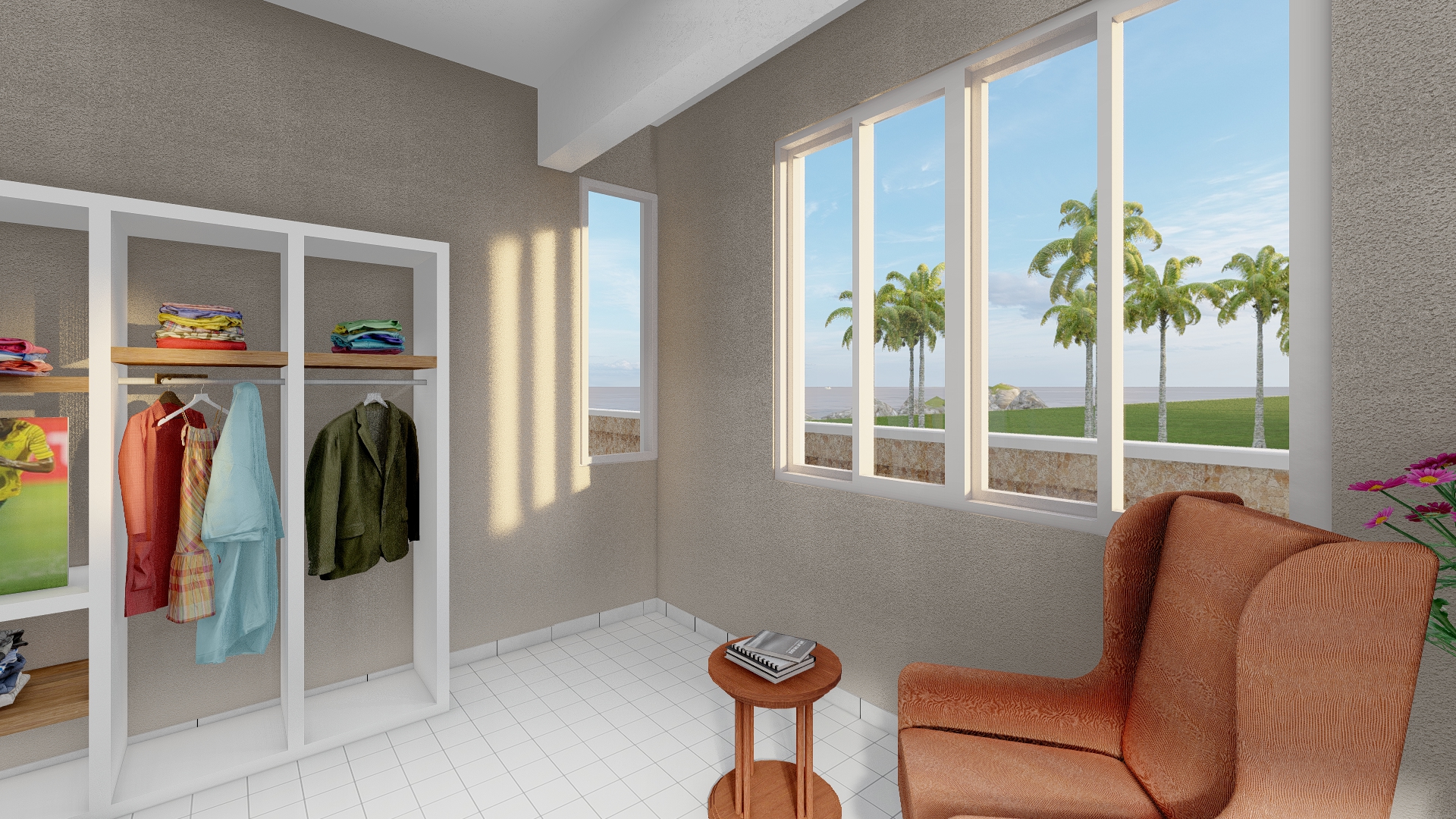 Spacious bedroom design