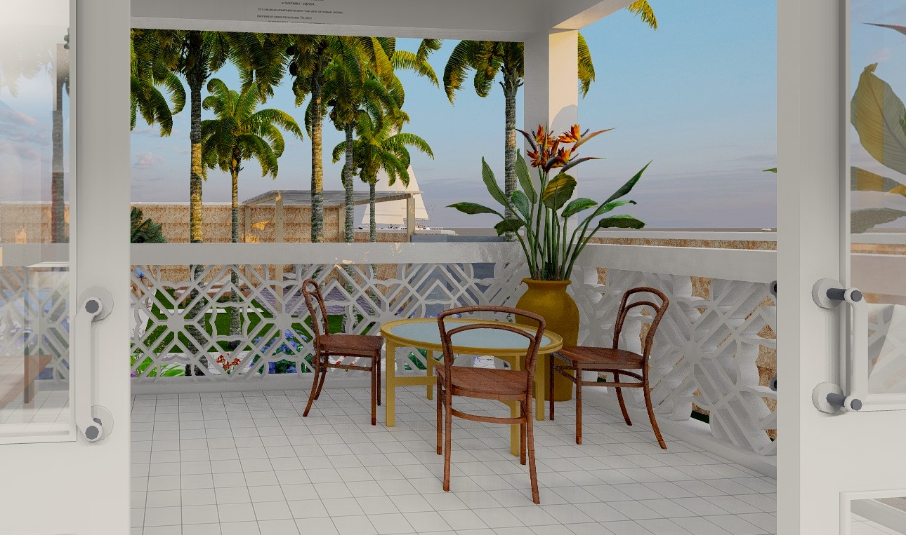 Balcony with outdoor furniture