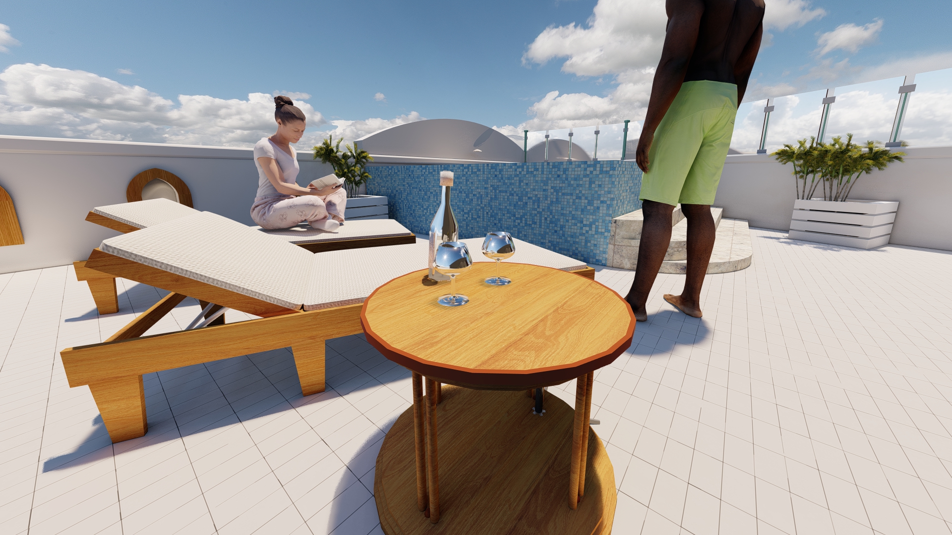 Staircase and hallway inside the building