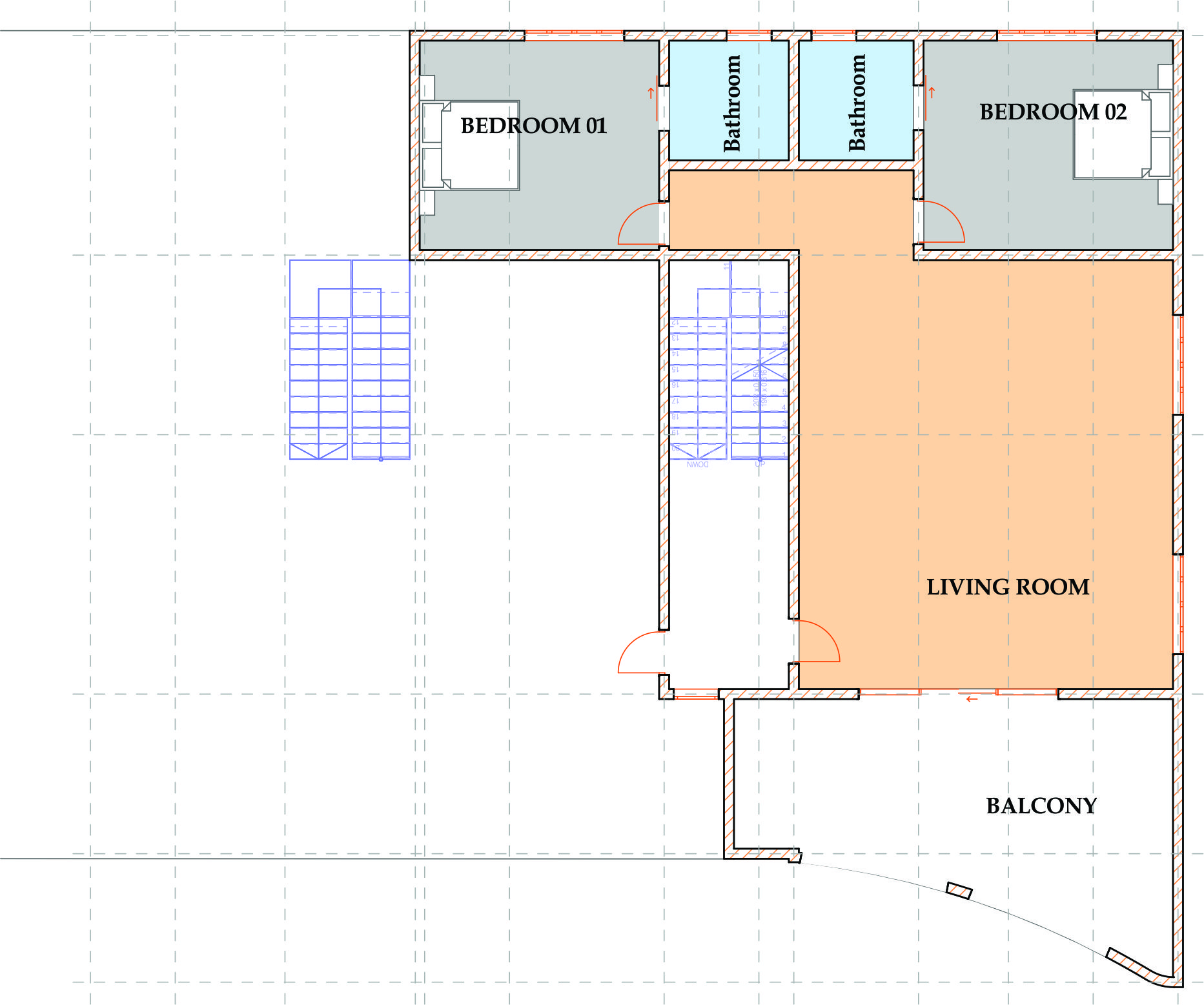 Floor plan for the penthouse unit